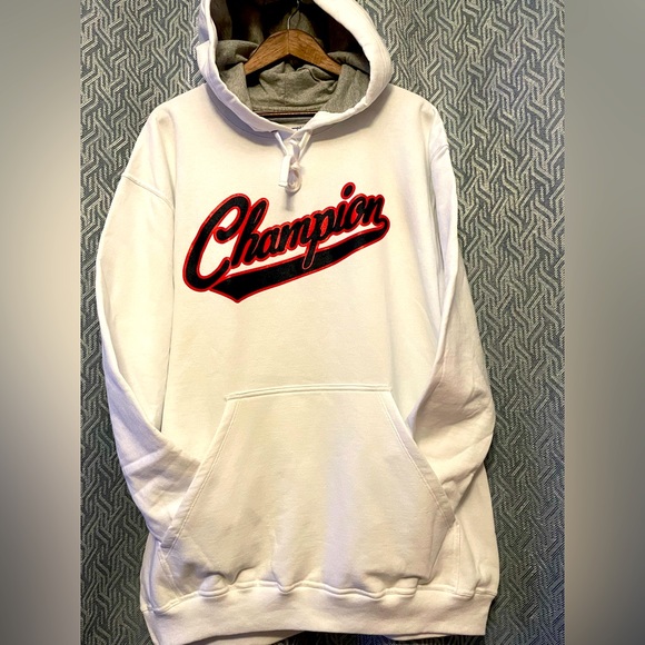 NWT Champion Powerblend Fleece Mens Long Sleeve Hoodie Big and Tall. 2XB. White - Picture 7 of 15
